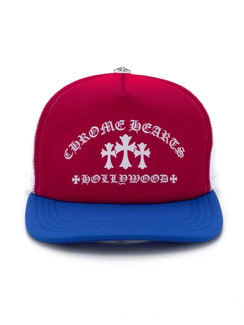 !!AUTHENTIC!! Chrome Hearts Red & Blue Trucker Hat